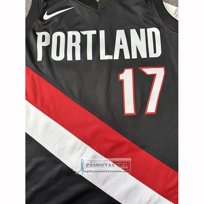 Camiseta Portland Trail Blazers Shaedon Sharpe NO 17 Icon 2025-26 Negro